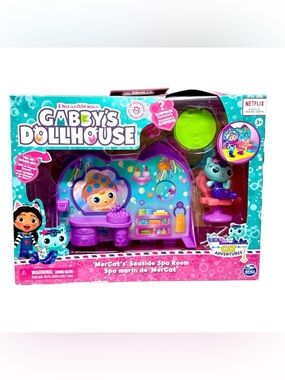Gabby's Dollhouse -Mercats Seaside Spa Room PAW-TASTIC - PAJAMA PARTY - Playset